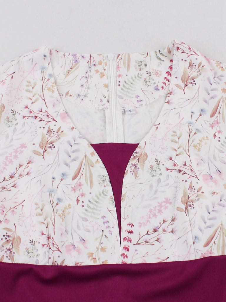 Rose Viole 1950s Sweetheart Bell Sleeves Floral Dress - vintage dress, retro fashion, rockabilly