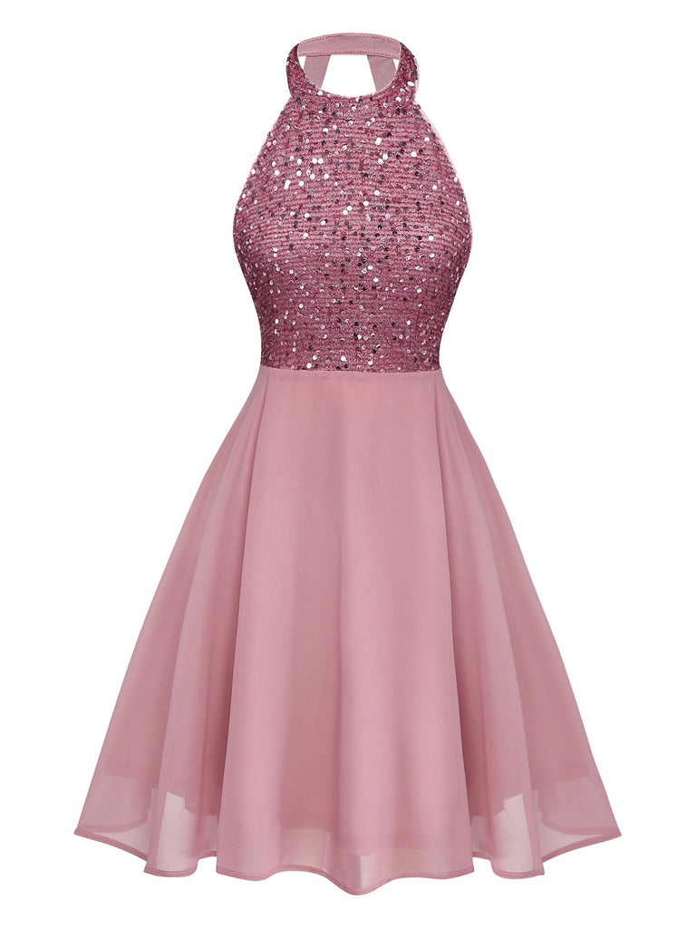 1950s Solid Beaded Sequined Sleeveless Patchwork Dress - vintage dress, retro fashion, rockabilly