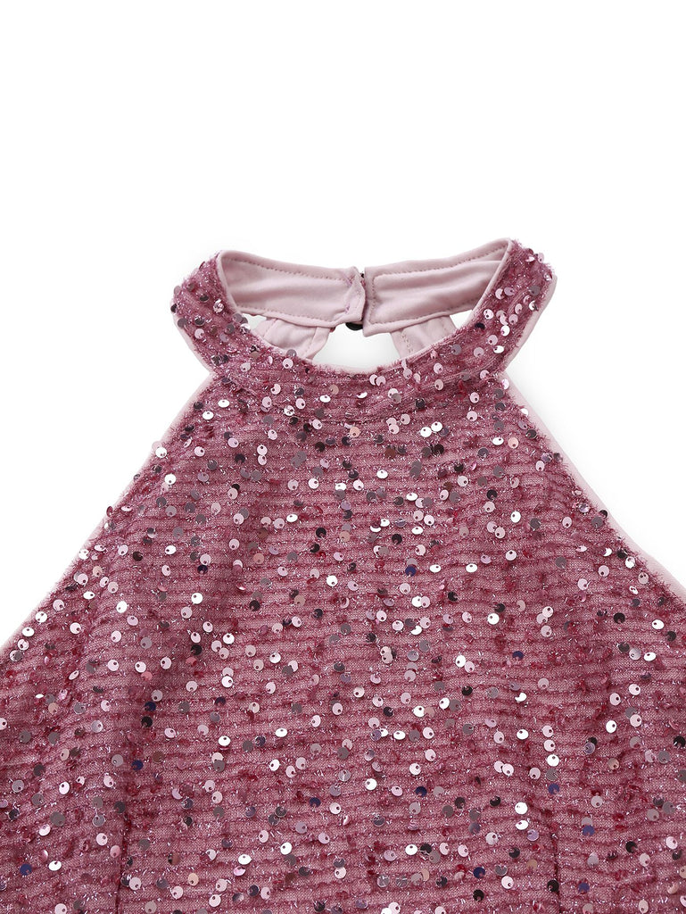 1950s Solid Beaded Sequined Sleeveless Patchwork Dress - vintage dress, retro fashion, rockabilly