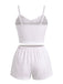 Pink 1950s Spaghetti Strap Ruffle Pajama Set 8