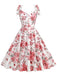 1950s Floral Lace-Up Shoulder V-Neck Swing Dress — vintage elegance for the modern woman