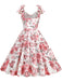 1950s Floral Lace-Up Shoulder V-Neck Swing Dress: timeless style reimagined