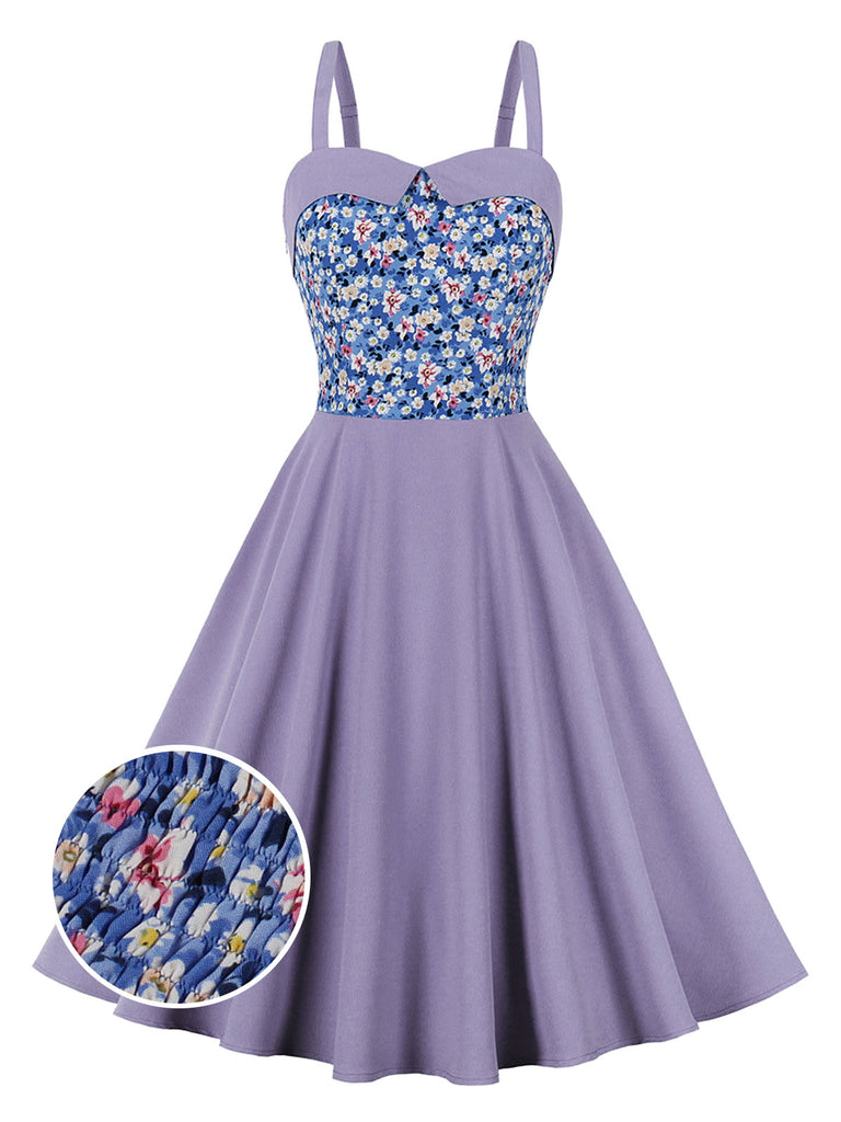 1950s Floral Patchwork Strap Swing Dress — vintage elegance for the modern woman