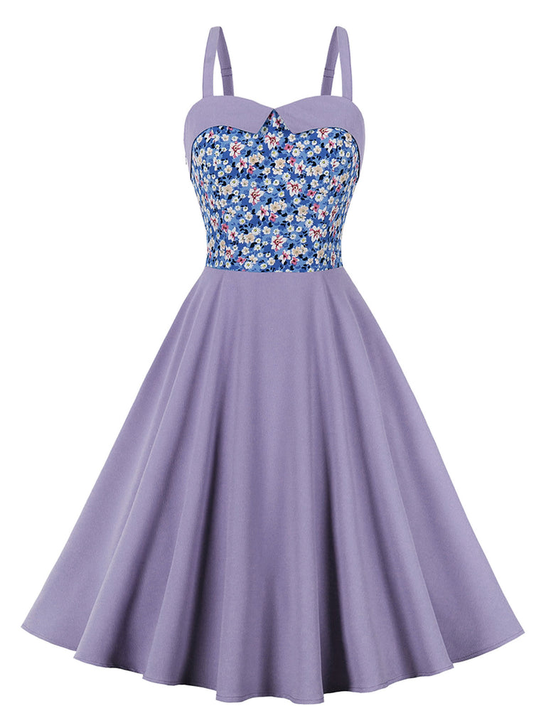 1950s Floral Patchwork Strap Swing Dress: timeless style reimagined