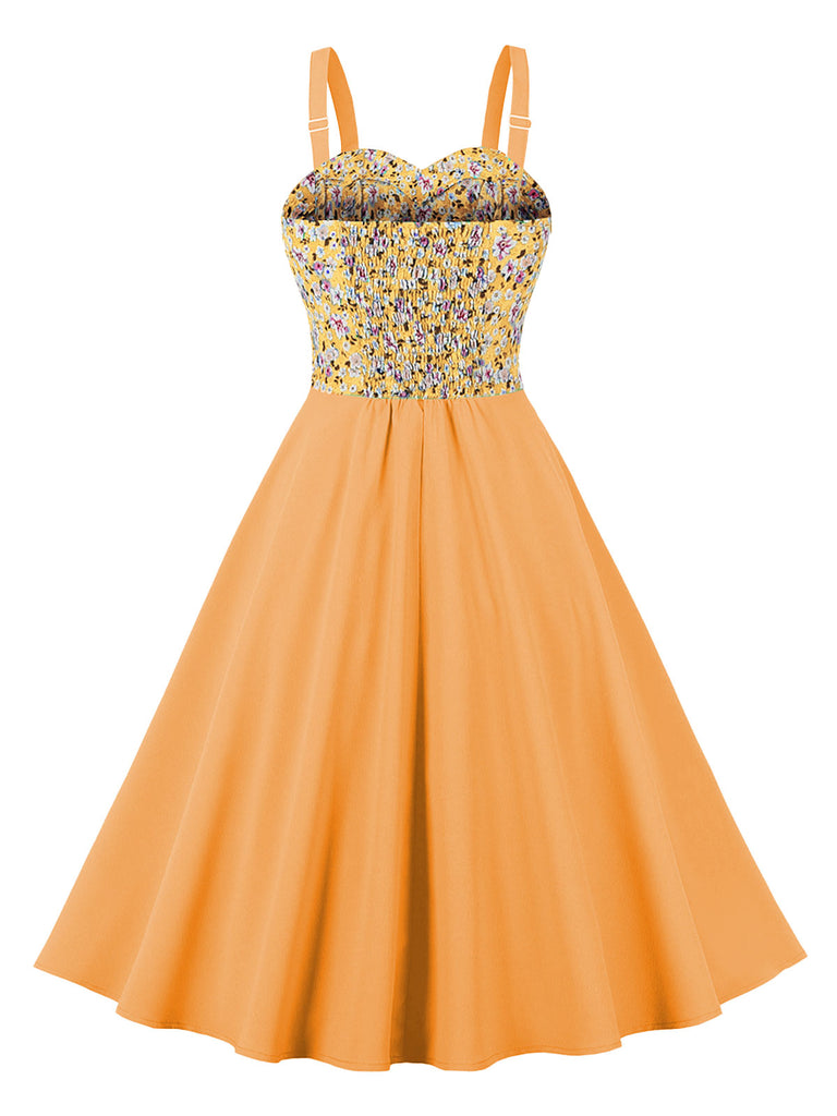 1950s Floral Patchwork Strap Swing Dress: timeless style reimagined