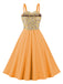 1950s Floral Patchwork Strap Swing Dress: timeless style reimagined