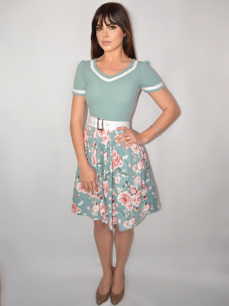 1950s Floral Patchwork Swing Dress - vintage dress, retro fashion, rockabilly