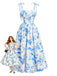 1950s Floral Print Tie Strap Midi Dress, vintage dress, retro fashion, rockabilly, pin-up fashion - perfect for women who love vintage and retro fashion