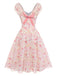 [Pre-Sale] Pink 1950s Floral Chiffon Bow Dress 3