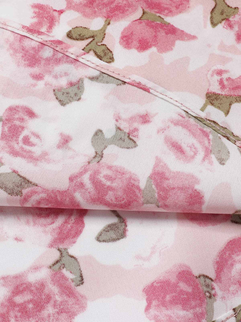 She slips into this 1950s Floral V-Neck Dress and suddenly it's a 1950s daydream