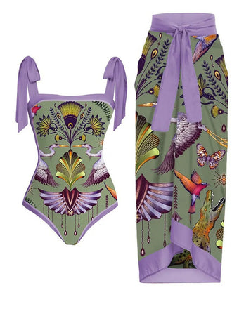 1950s Forest Animals Lace-up Swimsuit & Cover-up: timeless style reimagined