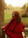 1950s Fur Collar Double Layer Cape Shawl - vintage fashion, retro style