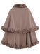 1950s Fur Collar Double Layer Cape Shawl — 1950s sophistication that wraps her in quiet power