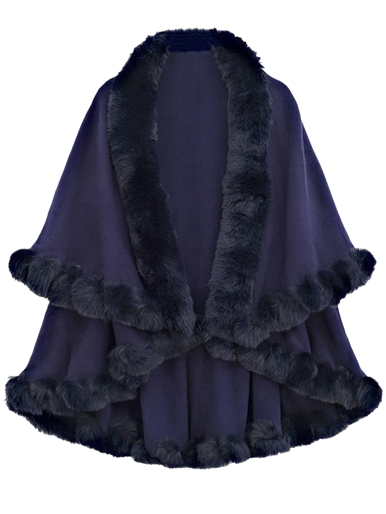 1950s Fur Collar Double Layer Cape Shawl: 1950s tailoring for the woman who leads