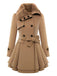 1950s Fur Collar Waisted Winter Coat - vintage fashion, retro style