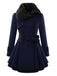 1950s Fur Collar Waisted Winter Coat - vintage fashion, retro style