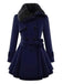 1950s Fur Collar Waisted Winter Coat - vintage fashion, retro style