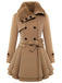 1950s Fur Collar Waisted Winter Coat - vintage fashion, retro style