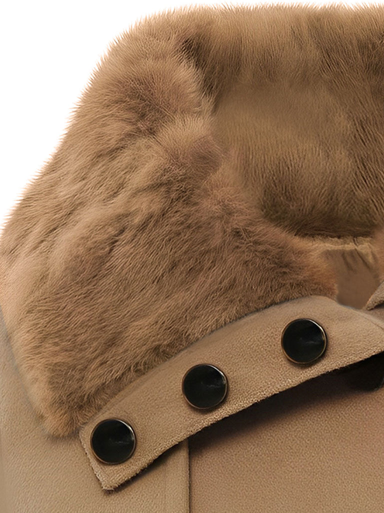 1950s Fur Collar Waisted Winter Coat: 1950s tailoring for the woman who leads