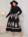 She slips into this 1950s Geometric Print Patchwork Dress and suddenly it's a 1950s daydream