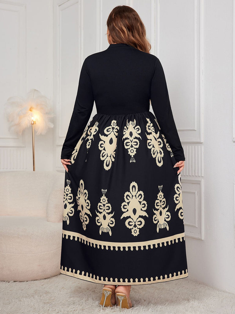 1950s Geometric Print Patchwork Dress: where 1950s romance meets her modern spirit