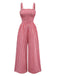 1950s Gingham Plaid Smocked Strap Jumpsuit - vintage jumpsuit, retro fashion