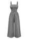 1950s Gingham Plaid Smocked Strap Jumpsuit - vintage jumpsuit, retro fashion