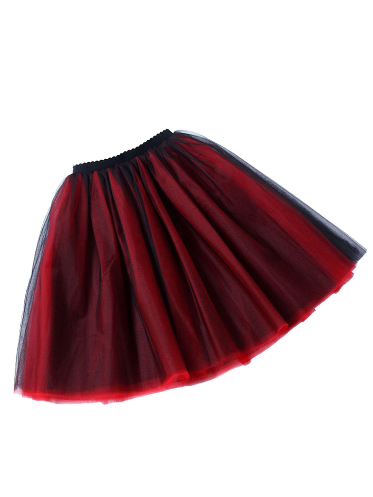 Gradient 1950s Ribbon Belt Mesh Underskirt Petticoat - vintage skirt, retro style