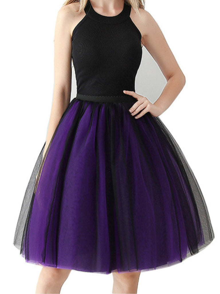 Gradient 1950s Ribbon Belt Mesh Underskirt Petticoat - vintage skirt, retro style