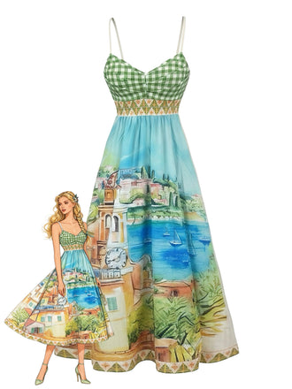 1950s Print Swing Dress 3