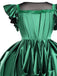 Green 1950s Wednesday Addams Inspired Satin Costume Set - vintage fashion, retro style, elegant red