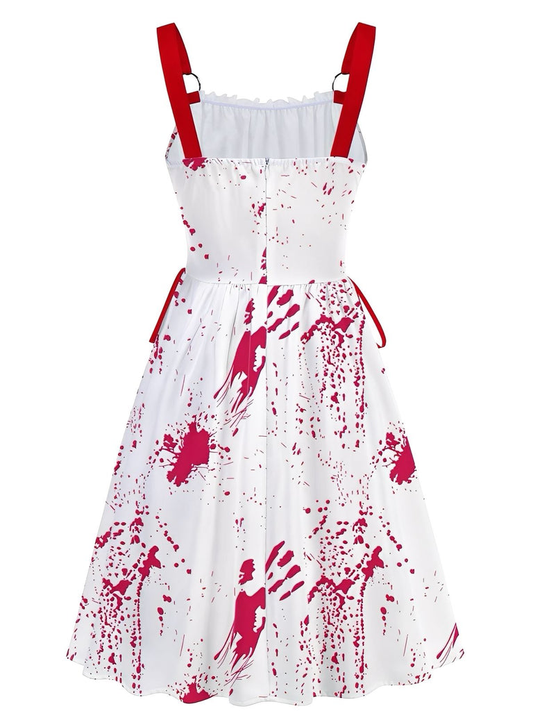 1950s Halloween Blood Splatter Graffiti Slip Dress - vintage dress, retro fashion, rockabilly
