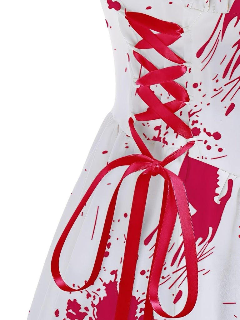 1950s Halloween Blood Splatter Graffiti Slip Dress - vintage dress, retro fashion, rockabilly