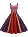 She slips into this 1950s Halloween Double Straps Patchwork Dress and suddenly it's a 1950s daydream