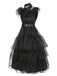 Black 1950s Halloween Lace Belt Dress, vintage dress, retro fashion, rockabilly, pin-up fashion - perfect for women who love vintage and retro fashion