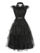 Black 1950s Halloween Lace Belt Dress, vintage dress, retro fashion, rockabilly, pin-up fashion - perfect for women who love vintage and retro fashion