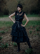 1950s Halloween Lace Belt Dress - vintage dress, retro fashion, rockabilly
