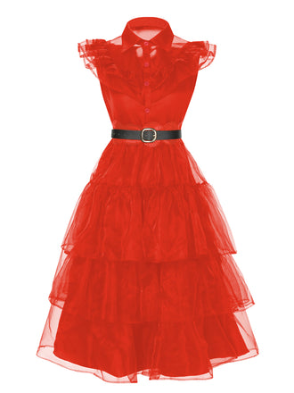 1950s Halloween Lace Belt Dress — a 1950s silhouette that turns sidewalks into runways