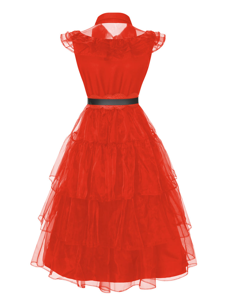 1950s Halloween Lace Belt Dress: where 1950s romance meets her modern spirit