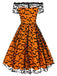 1950s Halloween Lace Off-shoulder Swing Dress — vintage elegance for the modern woman