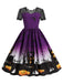 1950s Halloween Lace Patchwork Short Sleeves Dress: where 1950s romance meets her modern spirit