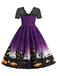 1950s Halloween Lace Patchwork Short Sleeves Dress — the kind of 1950s dress that makes strangers smile