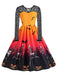 1950s Halloween Lace Sleeves Patchwork Dress — the kind of 1950s dress that makes strangers smile