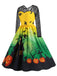 This 1950s Halloween Lace Sleeves Patchwork Dress wraps her in 1950s elegance, one twirl at a time