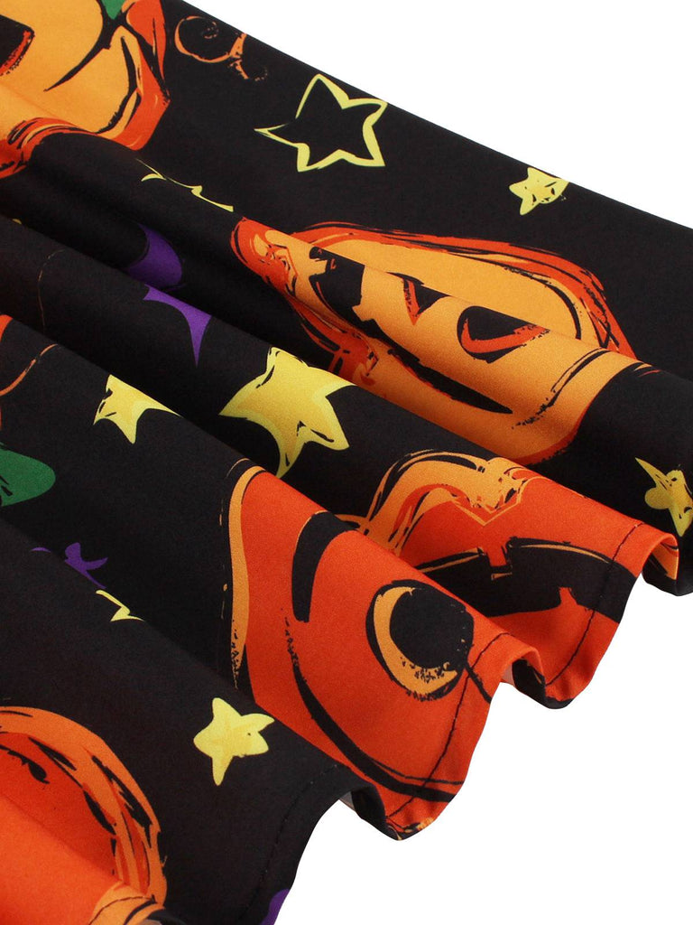 1950s Halloween Patchwork Belt Swing Dress, vintage dress, retro fashion, rockabilly, pin-up fashion - perfect for women who love vintage and retro fashion