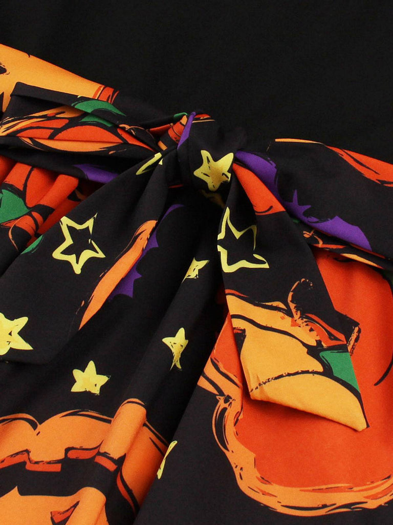 1950s Halloween Patchwork Belt Swing Dress, vintage dress, retro fashion, rockabilly, pin-up fashion - perfect for women who love vintage and retro fashion
