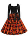 1950s Halloween Patchwork Long Sleeves Dress: where 1950s romance meets her modern spirit