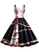 She slips into this 1950s Halloween Roses Blood Double Straps Dress and suddenly it's a 1950s daydream