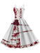 1950s Halloween Roses Blood Double Straps Dress — a 1950s silhouette that turns sidewalks into runways