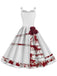 She slips into this 1950s Halloween Roses Blood Double Straps Dress and suddenly it's a 1950s daydream